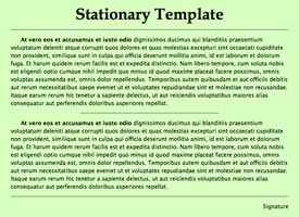 Screen shot of Stationary Template